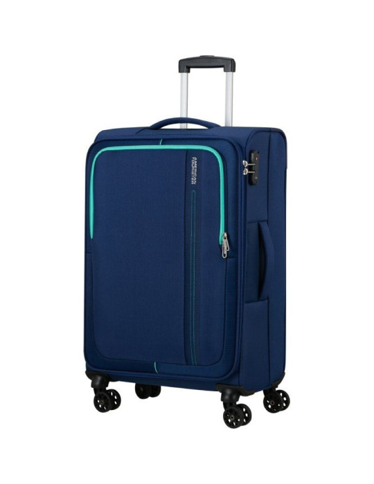 Maleta de Cabina American Tourister Sea Seeker Spinner 68cm/ 68x43x25cm/ 4 Ruedas/ Marino Combate