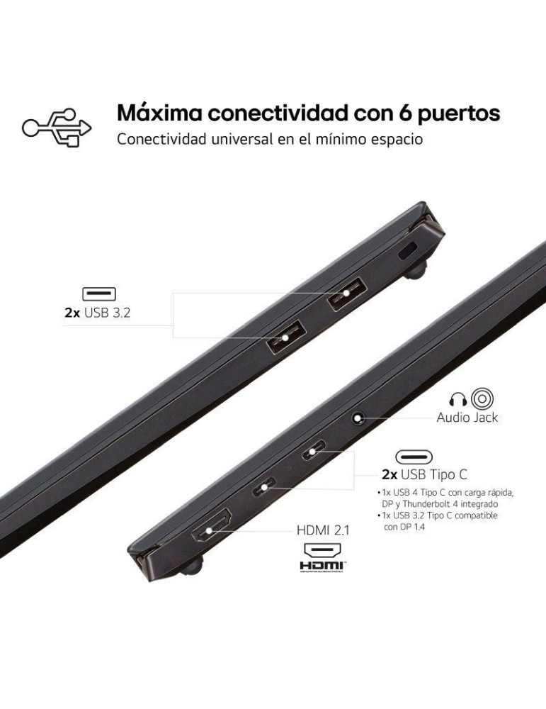 Portátil LG Gram 14Z90S-G.AD78B Intel Core Ultra 7-155H/ 32GB/ 1TB SSD/ 14"/ Win11