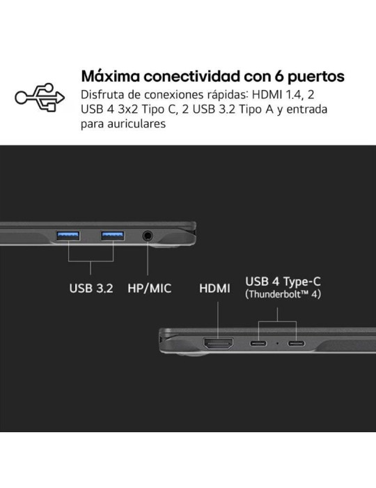 Portátil LG Gram 16Z90RU-G.AA55B Intel Core i5-1334U/ 16GB/ 512GB SSD/ 16"/ Win11