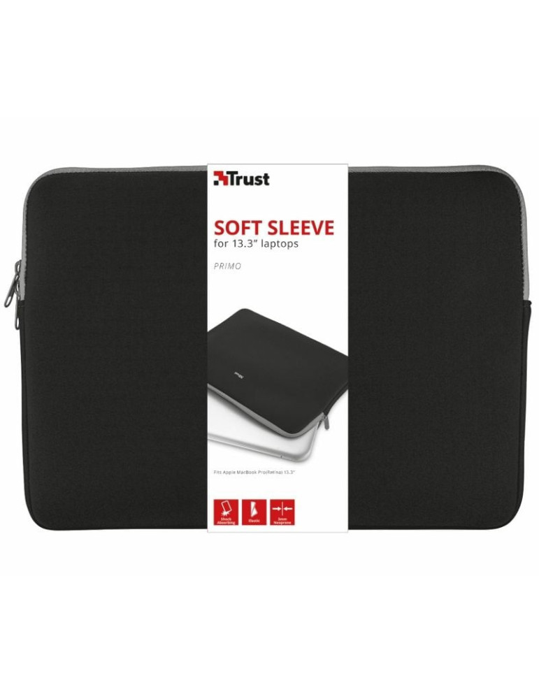 Funda Trust Primo Soft Sleeve para Portátiles hasta 13.3"/ Negra