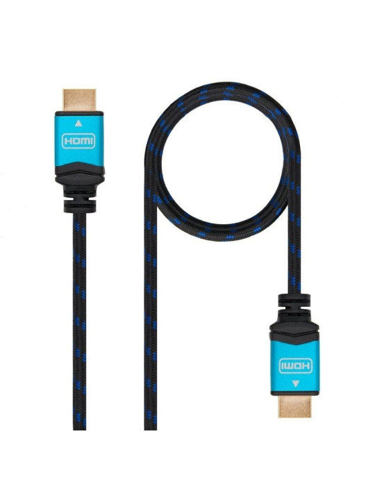 Cable HDMI 2.0 4K Nanocable 10.15.3702/ HDMI Macho - HDMI Macho/ 2m/ Negro/ Azul