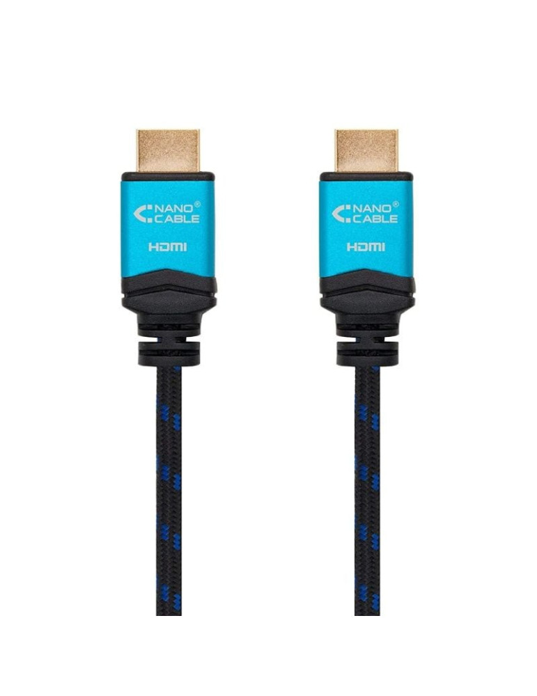 Cable HDMI 2.0 4K Nanocable 10.15.3702/ HDMI Macho - HDMI Macho/ 2m/ Negro/ Azul