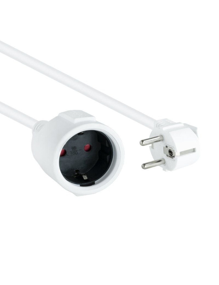 Cable Alargador de Corriente Nanocable 10.22.0605-W/ Schuko Hembra - Schuko Macho/ 5m/ Blanco