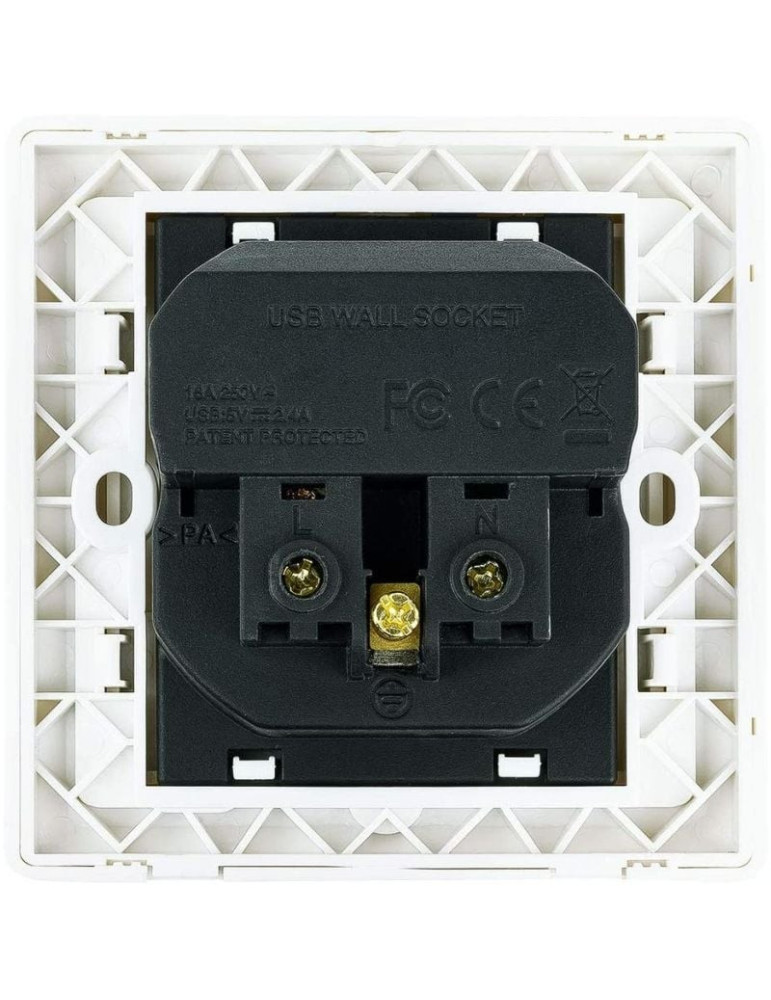 Roseta de Pared Nanocable 10.35.0010/ 1 Schuko/ 2 USB