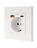 Roseta de Pared Nanocable 10 35 0011/ 1 Schuko/ 1 USB Tipo-C/ 1 USB