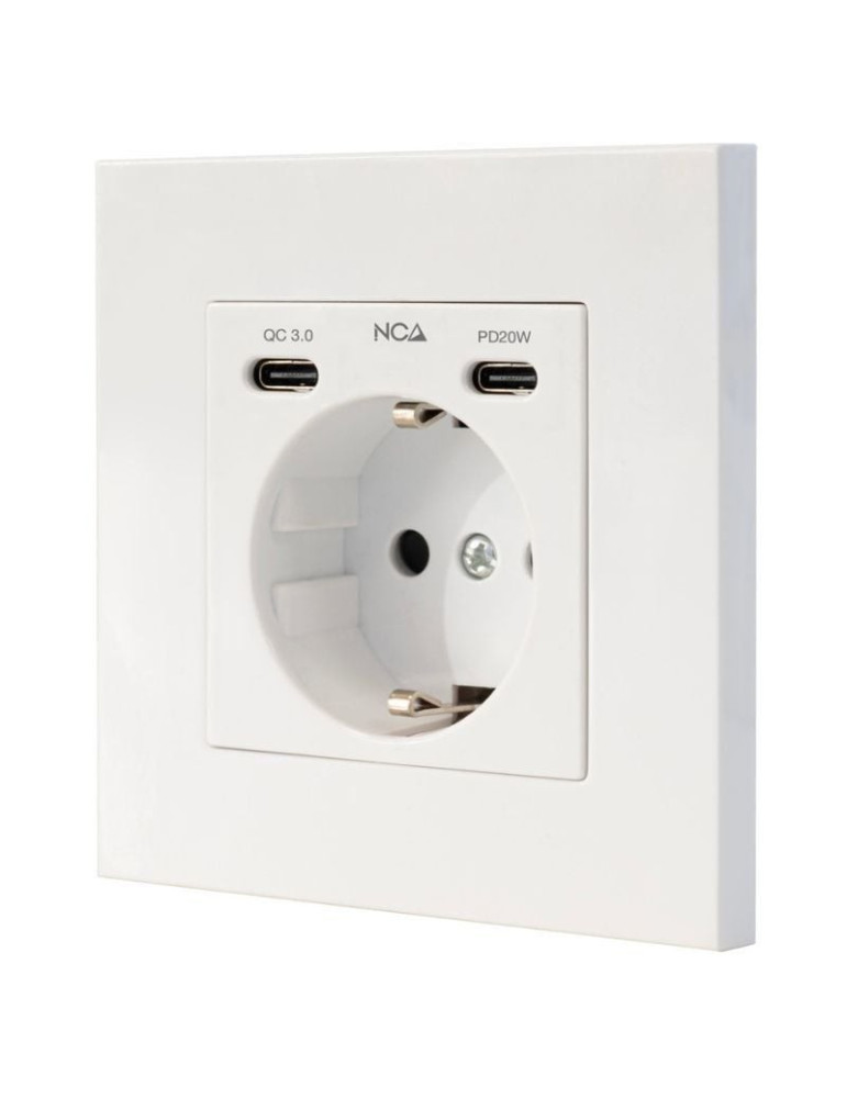 Roseta de Pared Nanocable 10 35 0012/ 1 Schuko/ 2 USB