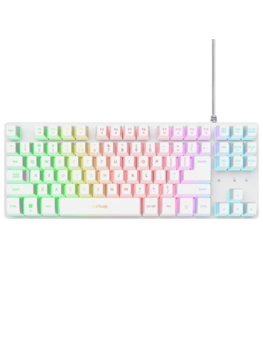 Teclado Gaming Trust Gaming GXT 833 Thado TKL 25896/ Blanco 2