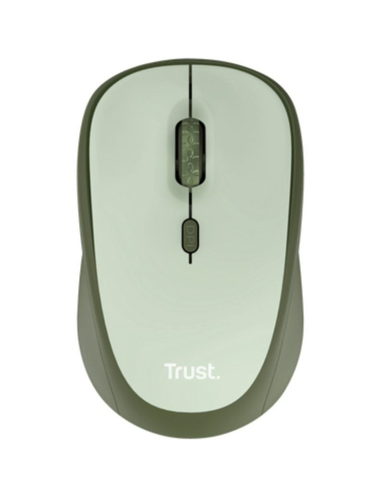 Ratón Mini Inalámbrico Trust Yvi+ Silent/ Hasta 1600 DPI/ Verde