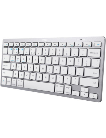 Teclado Compacto Inalámbrico por Bluetooth Trust 24654/ Plata
