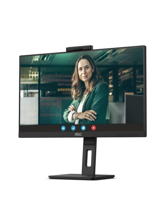 Monitor Profesional AOC 24P3QW 23.8"/ Full HD/ Webcam/ Multimedia/ Regulable en altura/ Negro