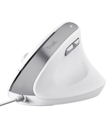 Ratón Vertical Trust Bayo II/ Hasta 2400 DPI/ Blanco