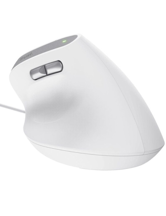 Ratón Vertical Trust Bayo II/ Hasta 2400 DPI/ Blanco