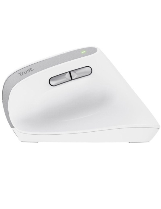 Ratón Vertical Inalámbrico Trust Bayo II/ Batería recargable/ Hasta 2400 DPI/ Blanco