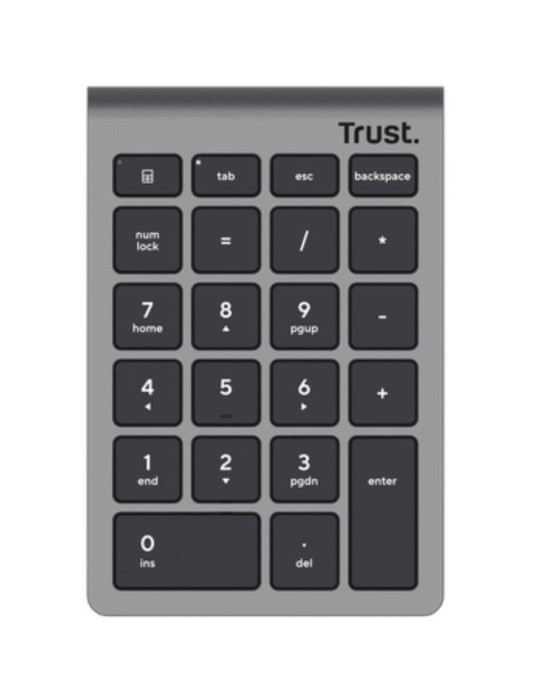 Teclado Numérico Inalámbrico Trust Xalas Wireless/ Plata