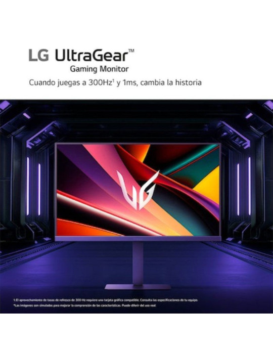 Monitor Gaming LG UltraGear G6 27G640A-B 27"/ QHD/ Multimedia/ 1ms/ 300Hz/ IPS/ Regulable en Altura/ Negro