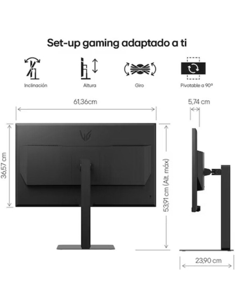 Monitor Gaming LG UltraGear G6 27G640A-B 27"/ QHD/ Multimedia/ 1ms/ 300Hz/ IPS/ Regulable en Altura/ Negro