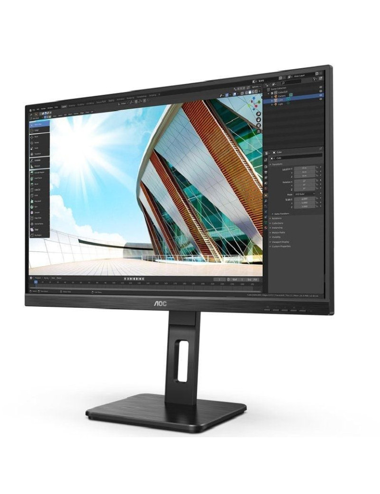 Monitor Profesional AOC 27P2Q 27"/ Full HD/ Multimedia/ Regulable en altura/ Negro