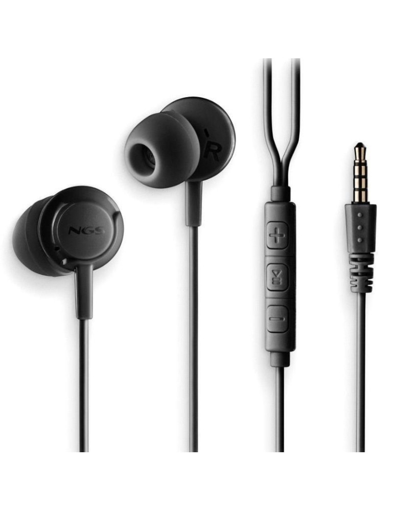 Auriculares Intrauditivos NGS Cross Drift/ con Micrófono/ Jack 3.5/ Negros