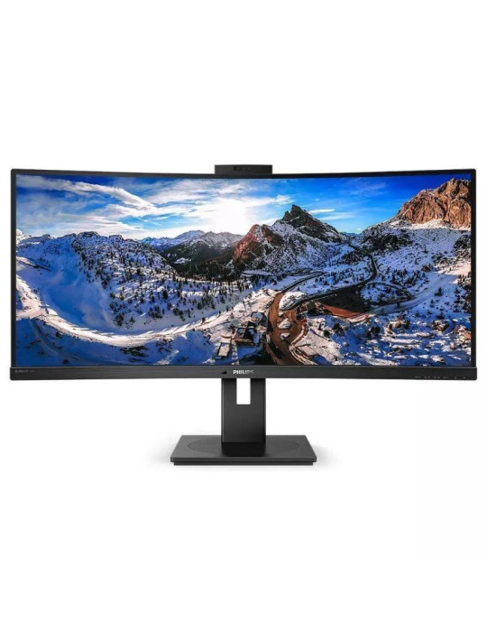 Monitor Profesional Ultrapanorámico Curvo Philips 346P1CRH 34"/ WQHD/ Webcam/ Multimedia/ Regulable en altura/ Negro
