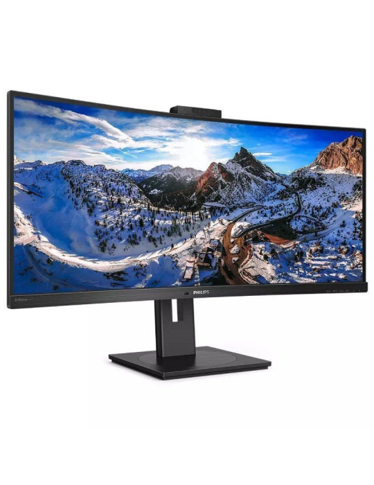 Monitor Profesional Ultrapanorámico Curvo Philips 346P1CRH 34"/ WQHD/ Webcam/ Multimedia/ Regulable en altura/ Negro