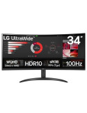 Monitor Profesional Ultrapanorámico Curvo LG 34WR50QK-B 34"/ WQHD/ Negro