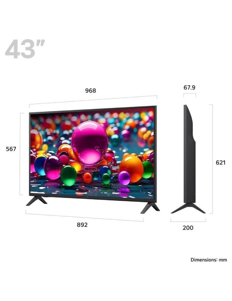 Televisor LG UHD 43UA75006LA 43"/ Ultra HD 4K/ Smart TV/ WiFi