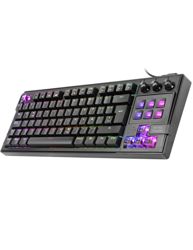 Teclado Gaming Mecánico Mars Gaming MK-MASTER/ Switch Rojo/ Negro/ Incluye SmartDeck