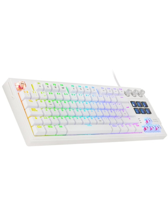 Teclado Gaming Mecánico Mars Gaming MK-MASTER/ Switch Rojo/ Blanco/ Incluye SmartDeck