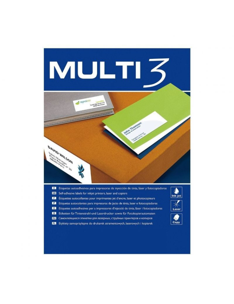 Etiquetas Adhesivas Apli Multi3/ 38 x 21.2mm/ 100 Hojas