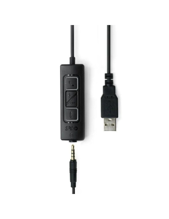 Auriculares SPC Brave Pro/ con Micrófono/ Jack 3.5/ USB/ Negros