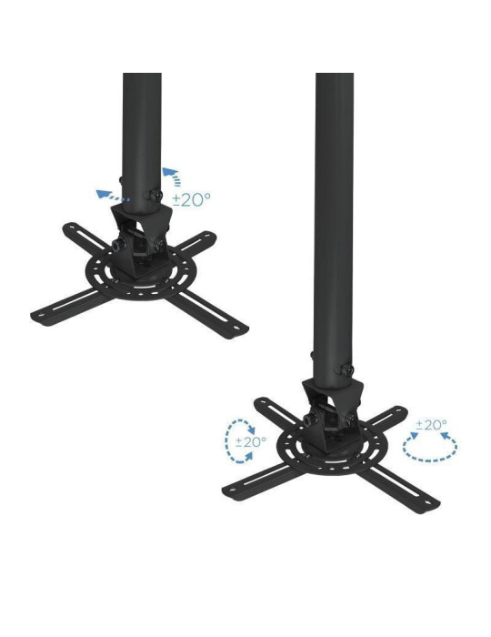 Soporte de Techo para Proyector TooQ PJ3030TN-B/ Inclinable/ Giratorio/ Nivelable/ hasta 20kg