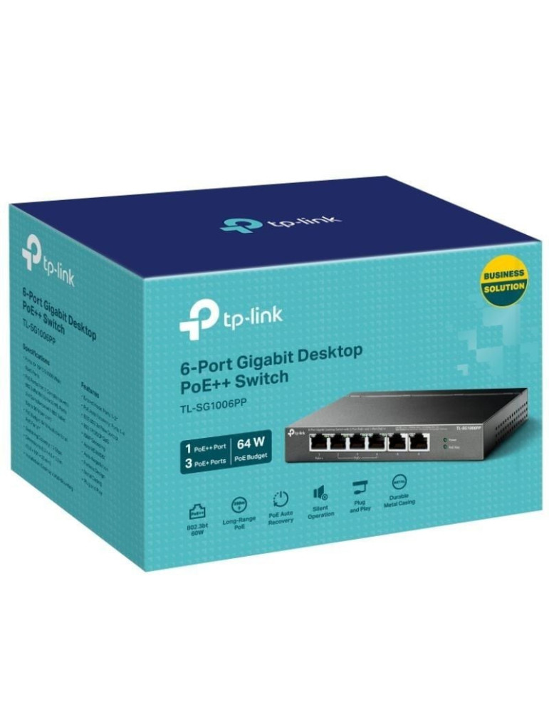 Switch TP-Link TL-SG1006PP 6 Puertos/ RJ-45 10/100/1000/ PoE++