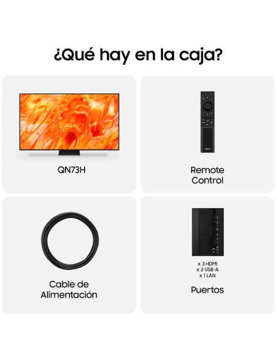 Televisor Samsung Neo QLED TQ75QN73HAU 75"/ Ultra HD 4K/ Smart TV/ WiFi