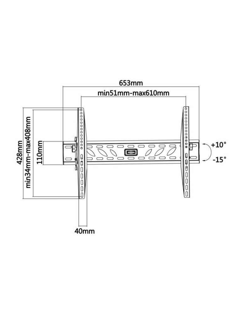 Soporte de Pared Inclinable Aisens WT70T-019 para TV de 37-70"/ hasta 50kg