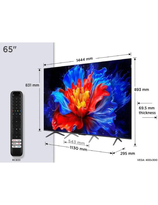Televisor TCL QLED 65P8K 65"/ Ultra HD 4K/ Smart TV/ WiFi