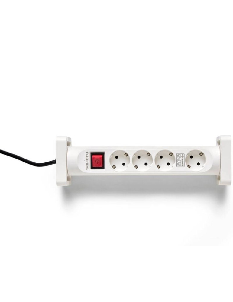 Regleta con interruptor Salicru SAFE 4S/ 4 Tomas de corriente/ Cable 1.4m/ Blanca