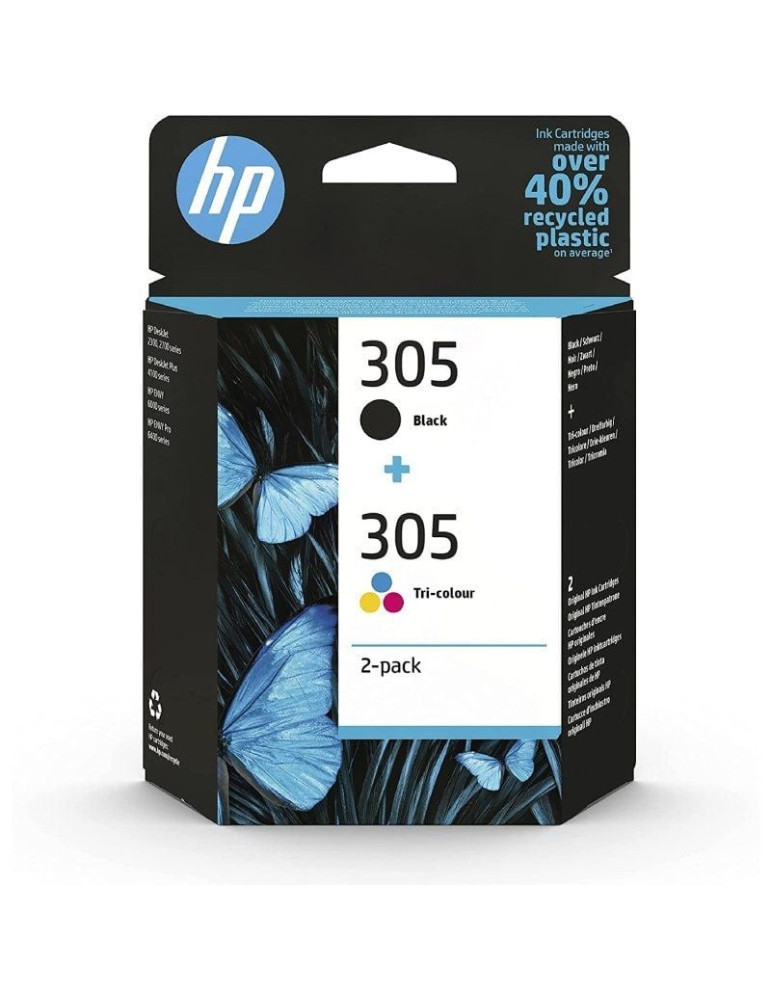 Cartucho de Tinta Original HP n 305 Multipack/ Negro/ Tricolor