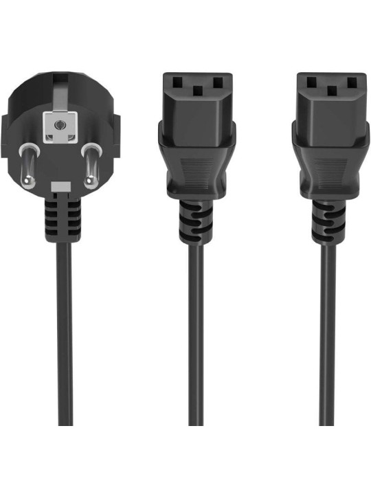 Cable Alimentación CPU Aisens A132-0864/ CEE7 Macho - 2x C13 Hembra/ 1.8m/ Negro