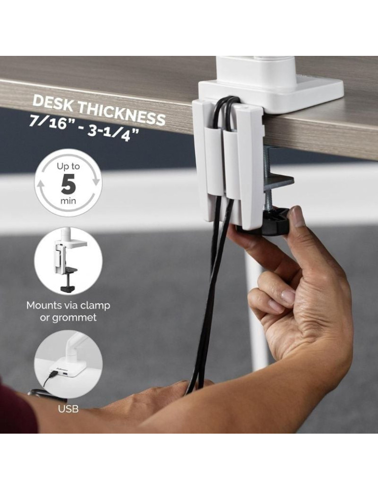Soporte de Mesa para 2 Monitores Fellowes 8056301/ Giratorio/ Inclinable/ hasta 8kg