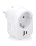 Enchufe Aisens ASPS-1A1C06-W/ 1 Toma de Corriente/ 1 USB Tipo-C PD/ 1 USB/ Blanco