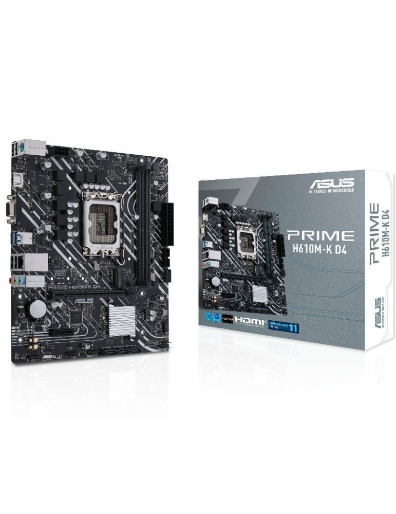 Placa Base Asus Prime H610M-K D4/ Socket 1700/ DDR4/ PCIe 4.0/ Micro ATX