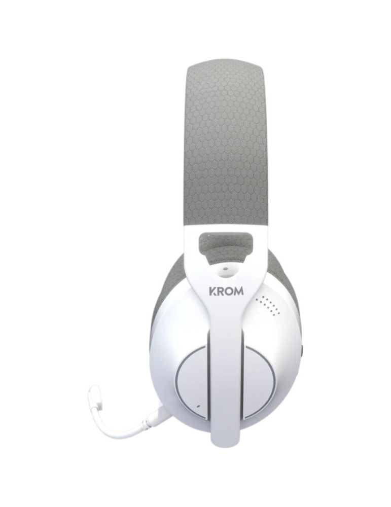 Auriculares Gaming Inalámbricos con Micrófono Krom Phase/ Bluetooth/ Jack 3.5/ USB 2.0/ Blancos