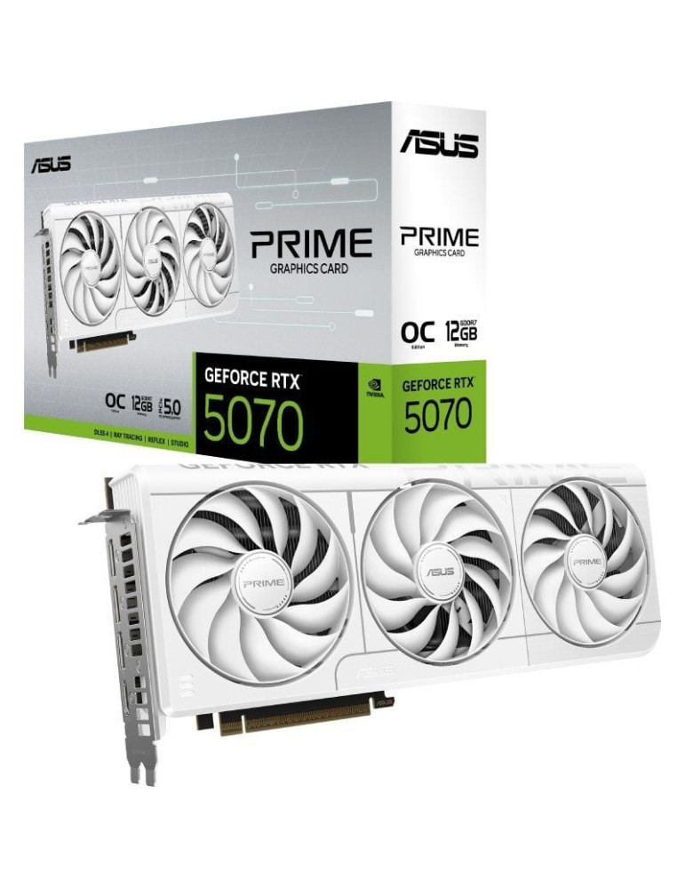 Tarjeta Gráfica Asus Prime GeForce RTX 5070 White OC Edition/ 12GB GDDR7