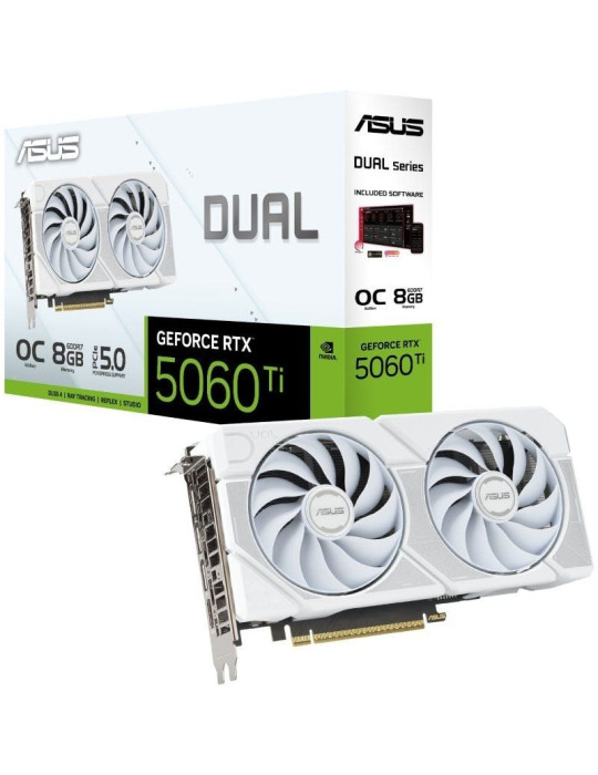 Tarjeta Gráfica Asus Dual GeForce RTX 5060 Ti OC White Edition/ 8GB GDDR7