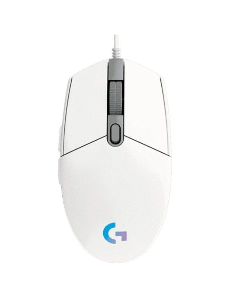 Ratón Gaming Logitech G102 Lightsync/ Hasta 8000 DPI/ Blanco