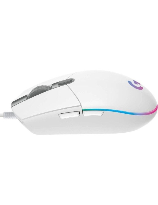 Ratón Gaming Logitech G102 Lightsync/ Hasta 8000 DPI/ Blanco