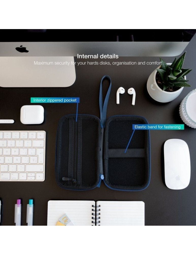 Funda para Disco Externo de 2.5" TooQ TQBC-E2503PB/ Azul Pacífico