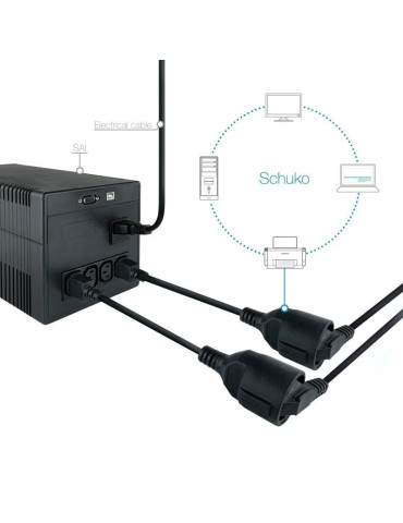 Adaptador Alimentación Nanocable 10.22.0901/ C14 Macho - CEE7 Hembra/ 25cm/ Negro 2