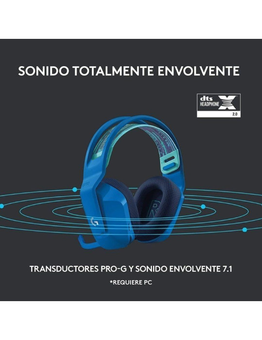 Auriculares Gaming Inalámbricos con Micrófono Logitech G733/ Azules