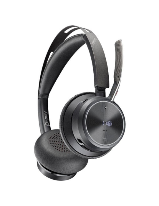 Auriculares Inalámbricos Poly Voyager Focus 2 para Microsoft Teams + Adaptador USB-C-A + Soporte de Carga/ con Micrófono/ Blueto